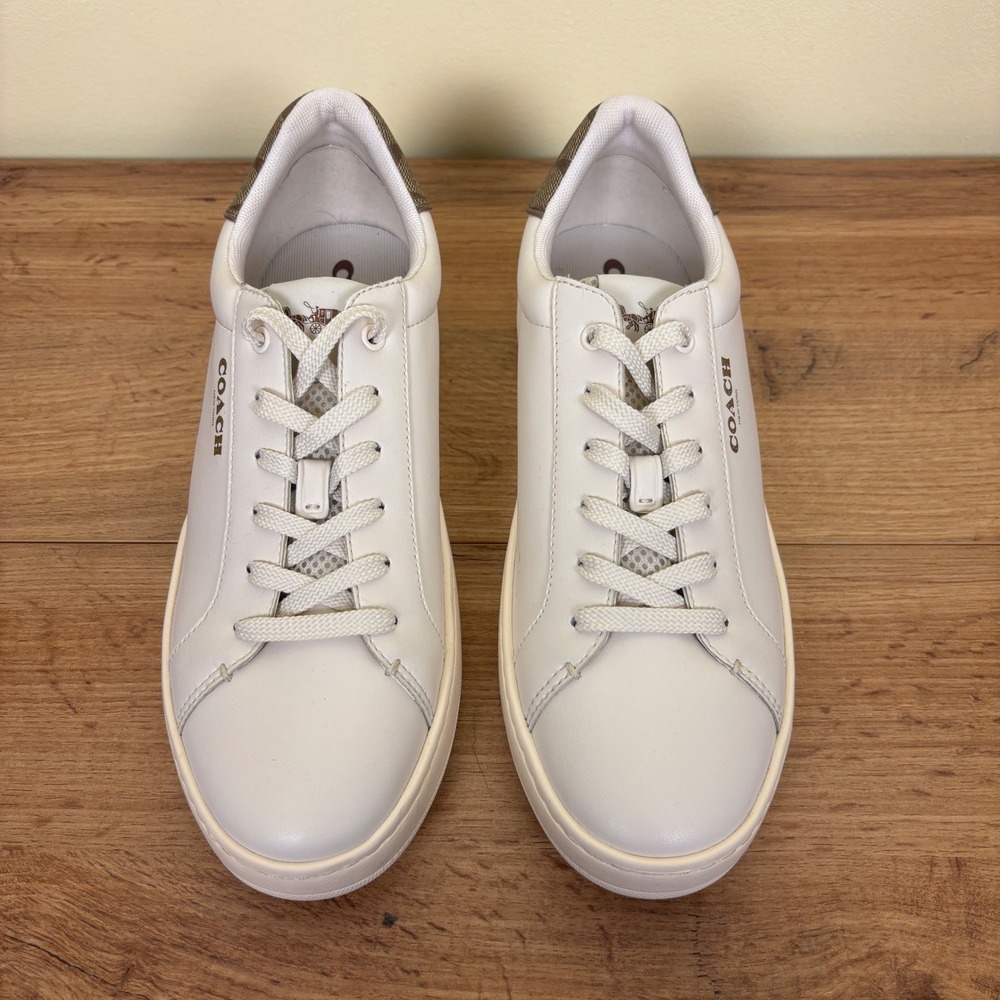 COACH Clip Low Top‎ Sneaker White Signature C Women Size 9.5 Casual Everyday - Picture 3 of 13